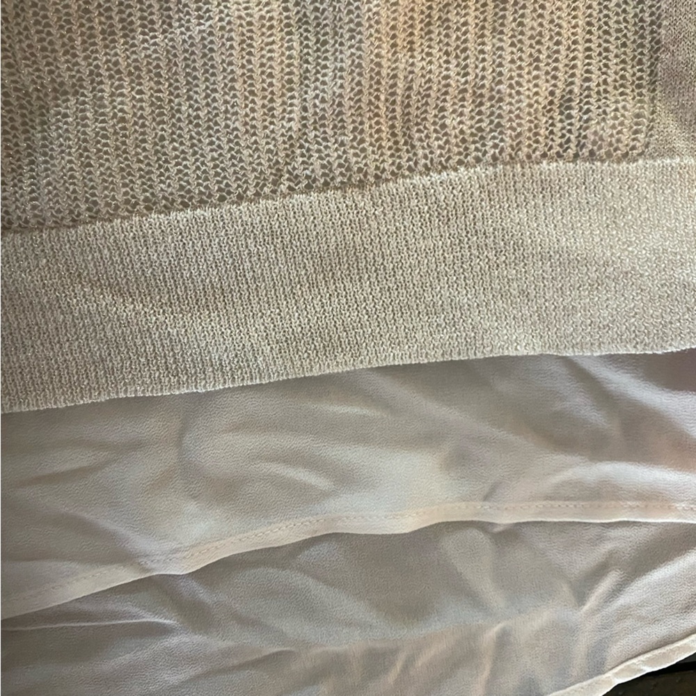 Lucky Brand Knit Gold and Cream Sweater - Picture 7 of 11